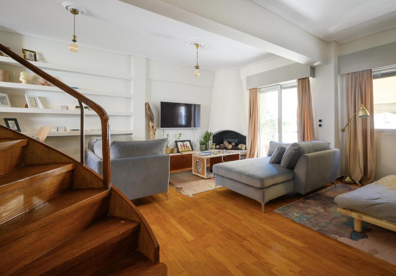 Relaxed Art Deco Maisonette Pagrati Athen Exterior foto
